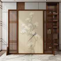 New Chinese screen partition living room decoration bedroom shelter home office hotel porch solid wood custom flowers and birds
