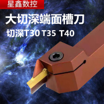 Extended end face grooving cutter MGHH525R140-400T35 depth of cut Spring steel seismic extended end face grooving cutter rod