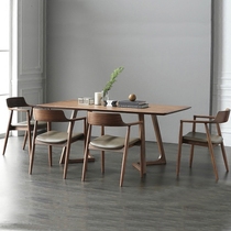 Nordic Log Long Table Dining Table And Chairs Retro Coffee Table Minimalist Conference Table Negotiation Table Light Lavish Solid Wood Restaurant Long Table