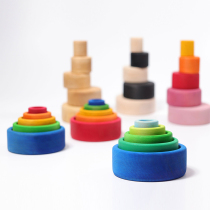 German grimms imported handmade wooden rainbow set Bowl classification than size early education toy building blocks