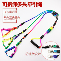 Anti-winding two dogs one drag and two leash small dog Teddy double-headed dog chain multiple dogs one drag and three walking dog rope