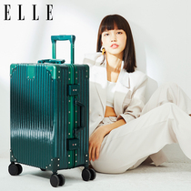 ELLE zipper box universal wheel suitcase female 20 inch password boarding case 24 inch student aluminum frame trolley case