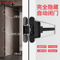 Invisible door hinge hydraulic buffer concealed concealed door hidden door three-dimensional adjustable folding door concealed cross hinge