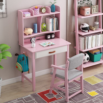 70 80cm small apartment solid wood desk bookcase combination simple home study table Primary School students bedroom writing table