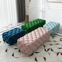 Light luxury small stools home single shoe bench bench stool ins Net red makeup square stool simple sofa bench modern