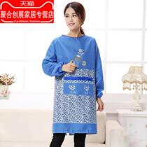 Apron thin summer ultra-thin cooking clothes kitchen oil-proof waterproof belt sleeves waist Korean style cooking rice dressing