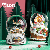 LOTS -- JARLL Zaner Snow Mountain Water Crystal Ball Eight Sound Box Rotation Christmas Tree Music Box Birthday Gift Girls