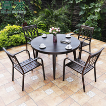 Mojia Outdoor Table And Chairs Patio Open Nordic Aluminum Alloy Furniture Table Casual Outdoor Iron Art Table And Chairs Combination