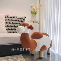 Camel sitting stool cartoon animal stool living room decoration shoe stool sofa stool footstool children doll housewarming gift