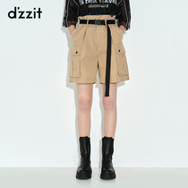 Dzzit Disu 2020 summer counter New Khaki lace up short loose tooling shorts women 3c2q1231n