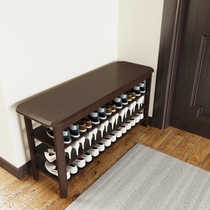 Solid wood shoe change stool home door door door door door seat bench integrated bench bench shoe rack can sit on shoe stool door stool