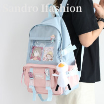  France Sandro Ifashion school bag Female high school college students junior high school students contrast color large capacity backpack male