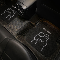 Car silk ring floor mat Carpet type single piece can be cut main and co-driver dirt resistant universal easy-to-clean cute car mat
