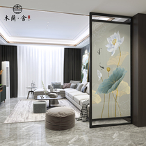 Screen partition wall decoration Chinese living room Bedroom office Hotel brake entrance door Solid wood hollow up and down
