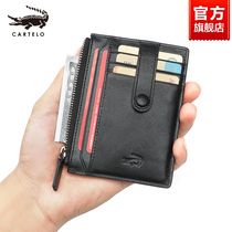 Crocodile Cardbag Men Genuine Leather Large Capacity Multi-Blocking Youth Card Bag Ultra Thin Upscale Drivers Card Sleeve