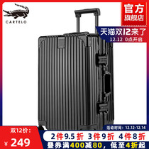 Crocodile suitcase aluminum frame trolley case universal wheel 20 female male student 24 password leather box 28 inch tide