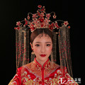 Golden diamond bride 2020 new super atmosphere Chinese style Xiuhe clothing Phoenix crown luxury atmosphere palace ancient dress wedding hair accessories