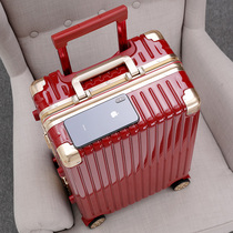 Red luggage wedding female trolley case small 20 inch bride wedding box dowry suitcase dowry box