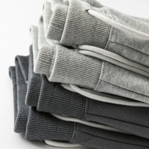 340g heavy casual simple spring and autumn quality basic loose retro solid color sports bottom men and women