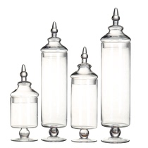 Wedding sugar jar decoration jar European-style white material glass ornaments Candy jar glass jar storage jar dessert table ornaments