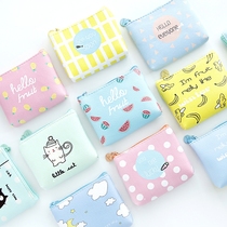 South Koreas new minimalist Korean version Zero wallet Women Mini coin bag Little wallet Girl Short Cloth Art Zero Money Bag PU Leather