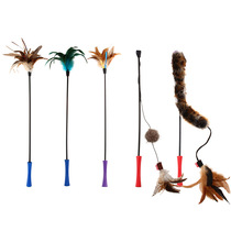 Fat orange convenience store GiGwi expensive cat toy funny cat stick Feather high elastic handheld non-slip pet cat