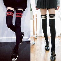 (1 3) Stockings womens knee socks Womens tube Harajuku wind Korean sports thin non-slip long leg socks tide