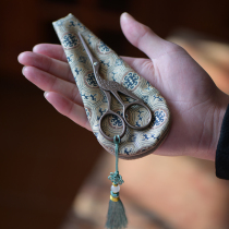 Literary handmade scissors cloth bag Japanese retro crane-shaped tea bag scissors Chinese tea ceremony spare parts