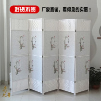 Chinese screen folding straw fabric screen porch porch mobile partition office Hotel screen simple living room folding screen