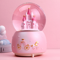 Castle Crystal Ball Music Box Sky City Rotating Music Box Automatic Snow Girls Childrens Birthday Gifts