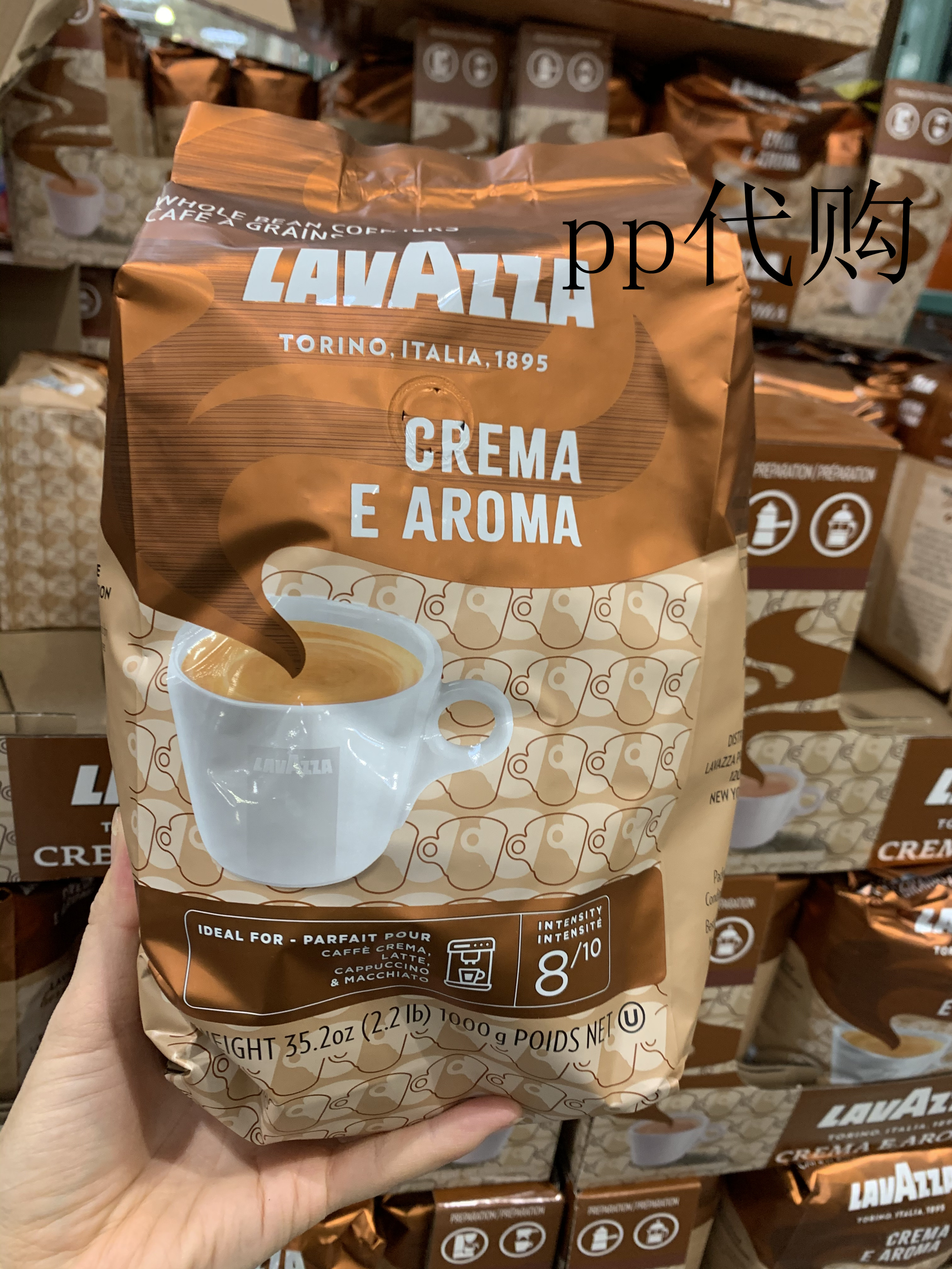 00评论数 9意大利直邮lavazza qualita oro金牌香浓咖啡豆意式1kg