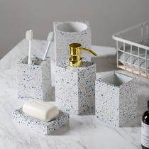 Bathroom five-piece resin bathroom wash set bathroom kit bathroom kit set sample toilet brush holder set