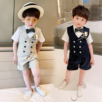 Boys year-old dress suit Summer new childrens suit Flower girl baby performance British handsome performance suit tide