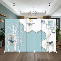 Nordic screen folding mobile partition living room bedroom room blocking bed home simple modern entrance wall