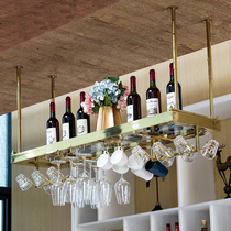 Bar wine glass rack upside down restaurant decoration stainless steel hanger Bar goblet rack hanging shelf Household