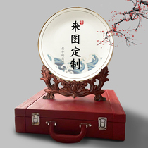 Custom Plate Bone China Porcelain Phnom Penh Ceramic Tray Hem photo pattern Dingding work Artisan Gift Decoration Suit Pendulum