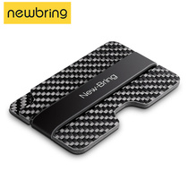 Bull Soldier Ultra Slim carbag men Carbon fiber Money clip minimalist Anti-theft small wallet small female credit card bag
