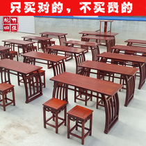 Solid Wood Country School Table Kindergarten Imitation Ancient Clear Bin Calligraphy Table Double Students Calligraphy And Painting Desk Chinese School Table And Chairs