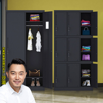 Black wardrobe fitness dormitory staff room four-door six-door wardrobe locker storage cabinet iron storage cabinet