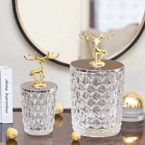 European style transparent crystal glass candy jar creative living room coffee table storage jar