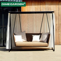 Outdoor swing birds nest hanging chair double hanging basket rattan chair sun terrace rocking chair lazy home hammock indoor rocking basket chair