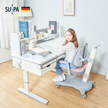 (Pre-sale) Su World Expo solid wood children learning desk home work table writing table and chair set Boys and Girls