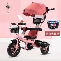 Walking baby Walking baby artifact Lightweight one-year-old baby car Childrens car Outdoor large hand push three-wheeled foot pedal bicycle