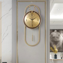 Deer head Nordic wall clock clock living room modern simple creative Net Red swing light luxury fashion home clock