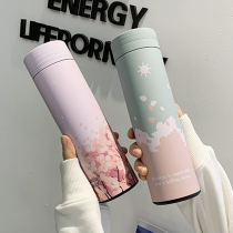 Thermos cup female cute forest water cup personality creative male student water bottle trend simple and fresh ins teacup