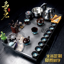 Complete set of kung fu tea set home Wujin Stone tea tray atomized flowing water Stone tea table simple automatic boiling water