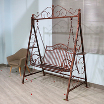 Love Dreams Birds Outdoor Autumn Thousands Chairs Iron Art Rocking Chair Eu Style Hanging Chair Outdoor Courtyard Cradle Double Hammock Park Gold