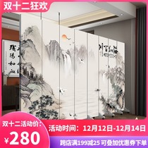Modern Chinese screen partition living room hotel entrance office company barrier landscape calligraphy painting folding mobile Wall