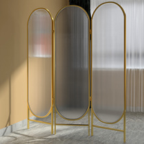 Modern light luxury Changhong glass folding screen partition removable non-installation ins Net red Nordic living room decoration