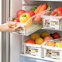 Japan refrigerator storage box Transparent partition drawer type frozen food egg storage kitchen food finishing box